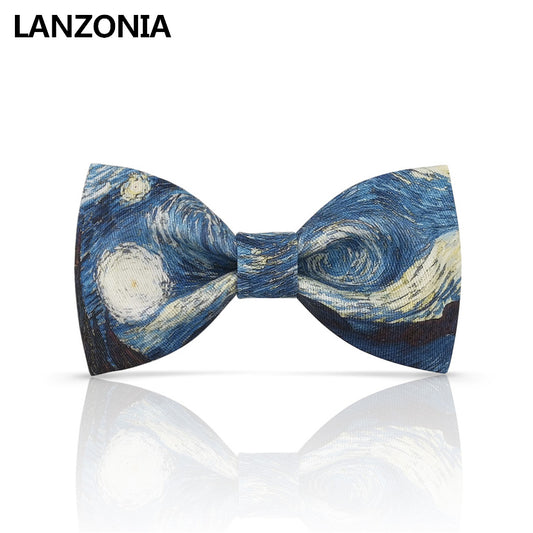 Lanzonia Boy's Bowtie Kids Designer Oil Painting Patterned Bow Tie - Lanzonia