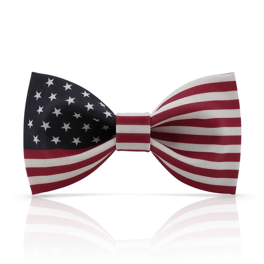 Lanzonia Mens Fashion Bowtie U.S. American Flag USA. Patterned Bow Tie for Holiday New Years Eve