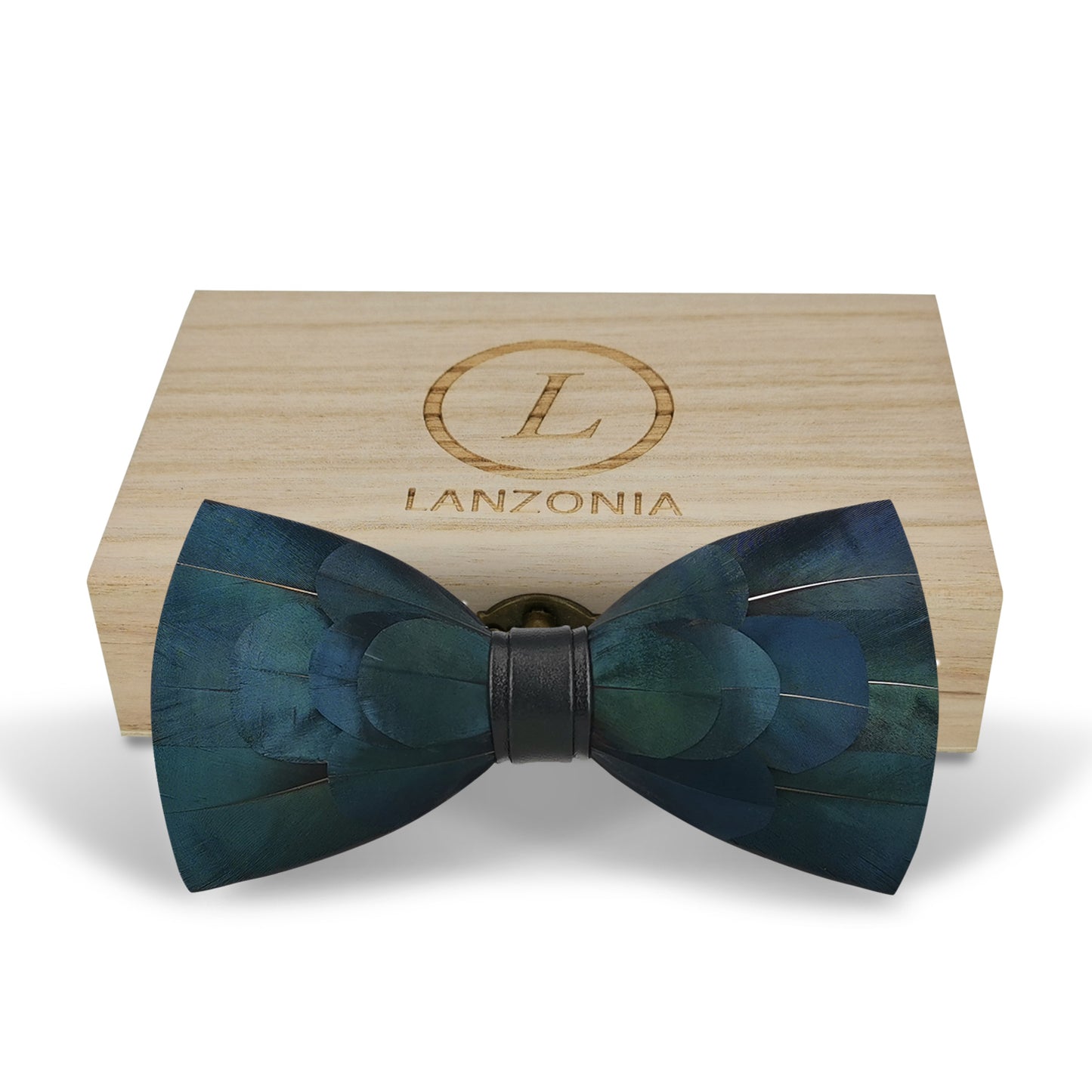 Lanzonia Feather Bowtie Handmade Mens Bow Tie for Wedding