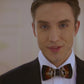 Lanzonia Men Feather Bow Tie Handmade Bowtie for Wedding Holiday Party