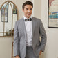 Lanzonia Men's Feather Bow Tie Handmade White and Black Polka Dot Bowtie for Wedding Holiday