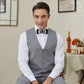 Lanzonia Men's Feather Bow Tie Handmade Black and White Bowtie for Wedding Holiday