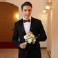 Lanzonia Feather Bowtie Handmade Wedding Brown Mens Bow Tie for Wedding