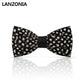 Lanzonia Boy's Handmade Bowtie Feather Polk Dot Black Bow Tie for Kids - Lanzonia