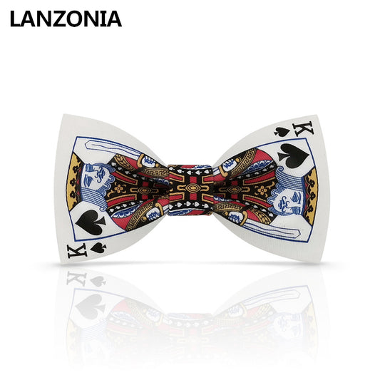 Lanzonia Boy's Bowtie Funny Poker Pattern Bow Tie for Kids - Lanzonia