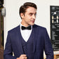 Lanzonia Men's Feather Bowtie Handmade Black Bow Tie for Wedding Holiday Formal Party Business
