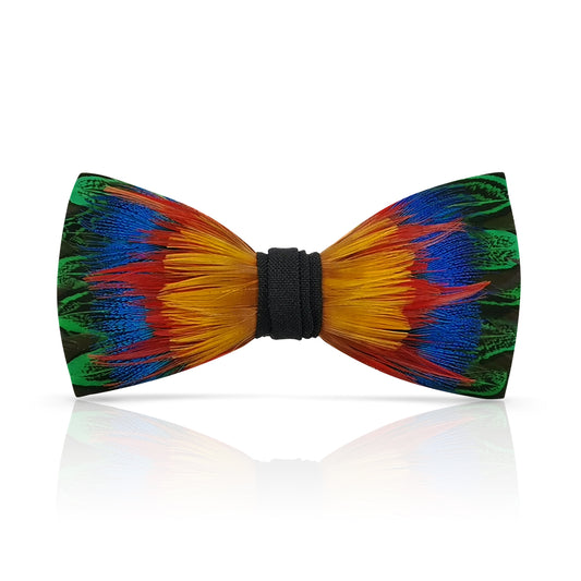 Lanzonia Feather Men's Bowtie Handmade Bow Tie for Party Holiday Ball Wedding