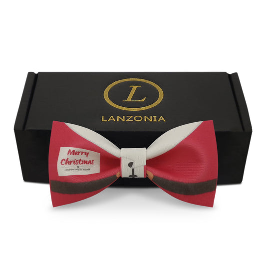 Lanzonia Boy's Novelty Bow Tie Kid's Funny Santa Claus Designer Bowtie for Xmas Christmas Holiday New Years Eve