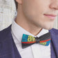 Lanzonia Men's Peacock Feather Bow Tie Handmade Bowtie for Wedding