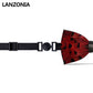 Lanzonia Mens Wedding Wine Red Feather Hnadmade Bow Tie - Lanzonia