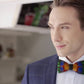 Lanzonia Feather Men's Bowtie Handmade Bow Tie for Party Holiday Ball Wedding