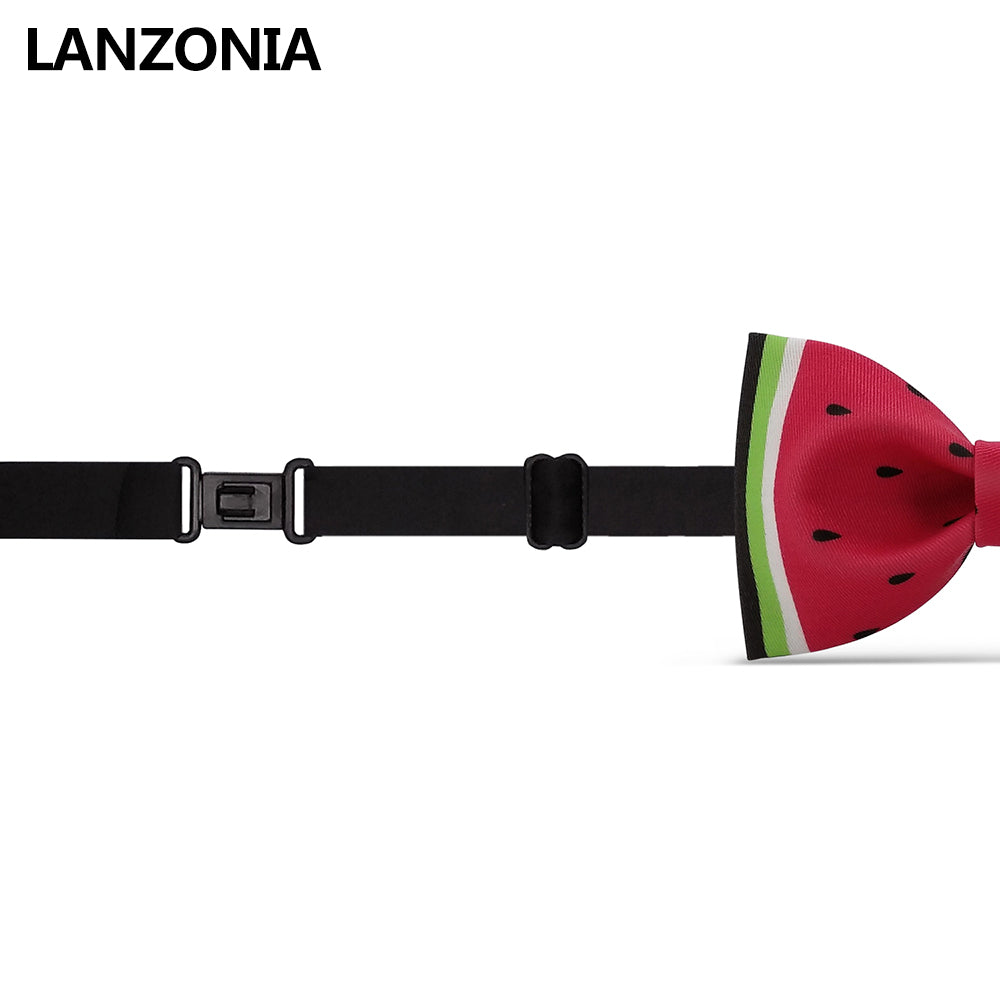 Lanzonia Men's Fashion Novelty Funny Watermelon Patterned Bow Tie - Lanzonia