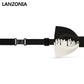 Lanzonia Men's Black and White Bowtie Wedding Ink Pattern Bow Tie - Lanzonia