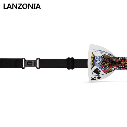 Lanzonia Boy's Bowtie Funny Poker Pattern Bow Tie for Kids - Lanzonia