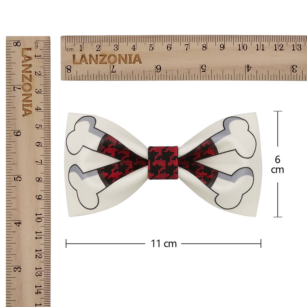 Lanzonia Men's Funny Bowtie Novelty Bone Pattern Bow Tie - Lanzonia