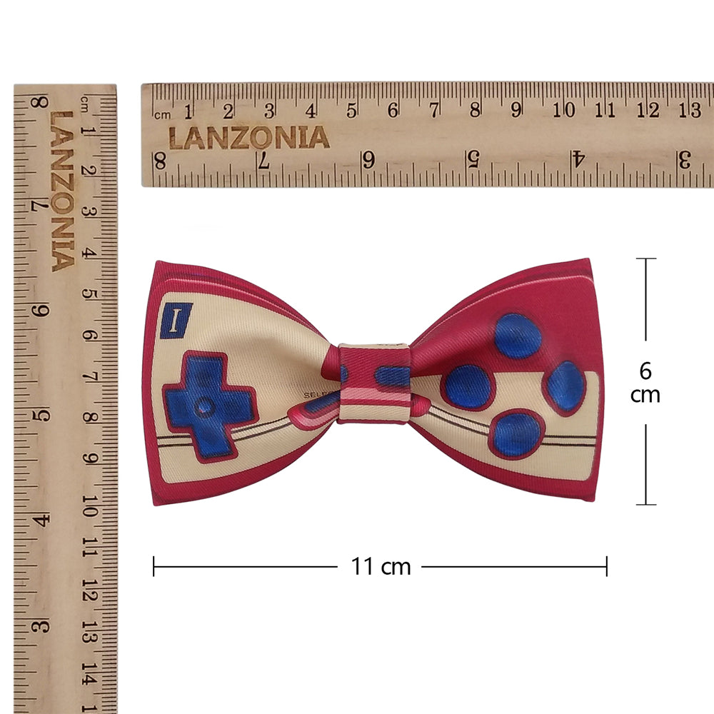 Lanzonia Men's Funny Wedding Bowtie Gamepad Print Bow Tie - Lanzonia