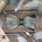 Lanzonia Feather Bowtie Handmade Mens Wedding Bow Tie