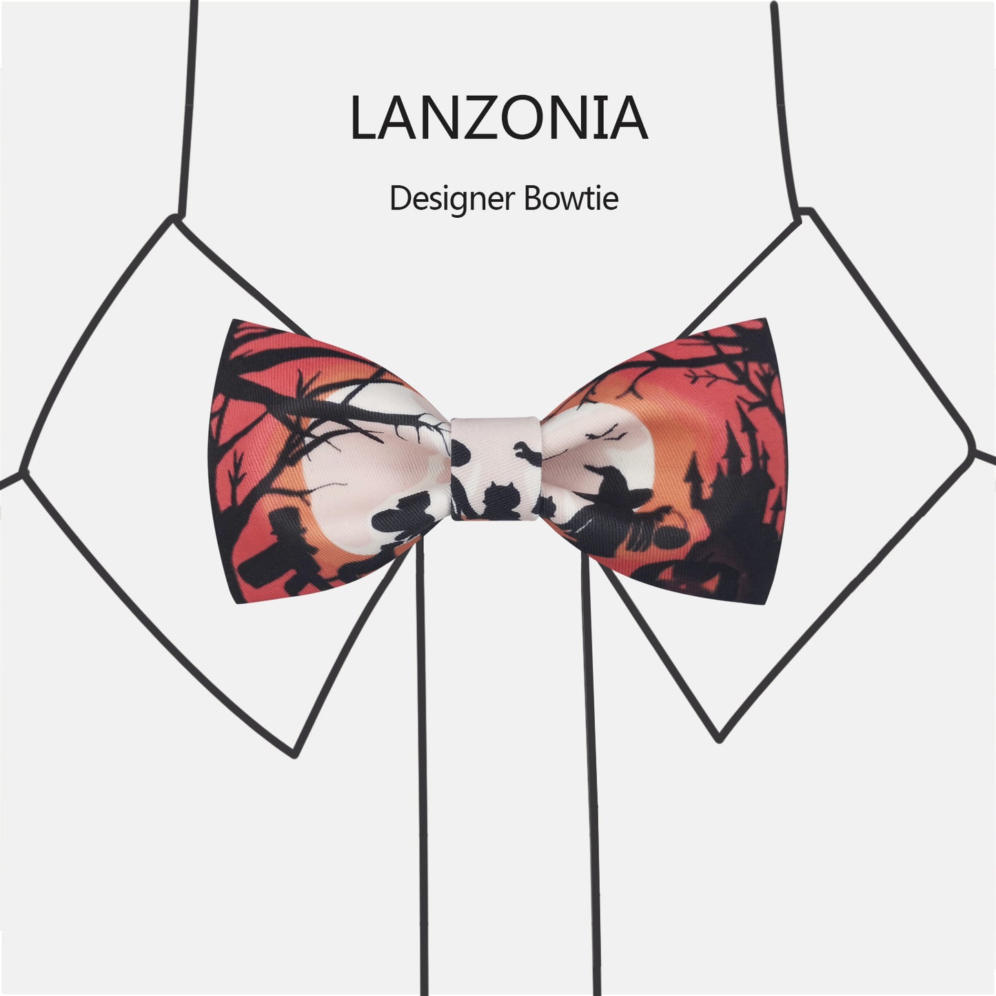 Lanzonia Mens Novelty Bow Tie Funny Designer Bowtie for Holiday Halloween