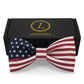 Lanzonia Mens Fashion Bowtie U.S. American Flag USA. Patterned Bow Tie for Holiday New Years Eve