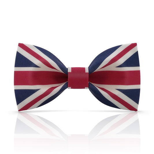 Lanzonia Funny Bow Ties for Men, Novelty Designer Union Jack Flag Bowtie for Wedding Party