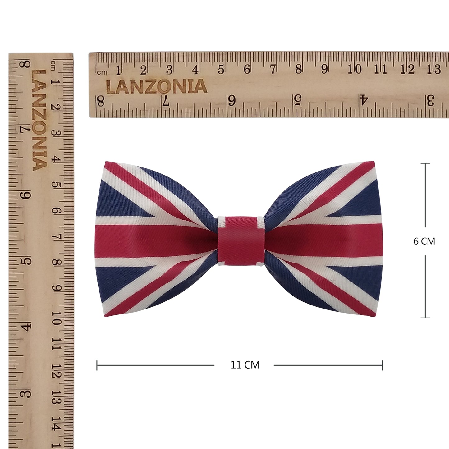 Lanzonia Funny Bow Ties for Men, Novelty Designer Union Jack Flag Bowtie for Wedding Party