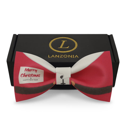 Lanzonia Men's Novelty Bow Tie Funny Santa Claus Designer Bowtie for Xmas Christmas Holiday New Years Eve