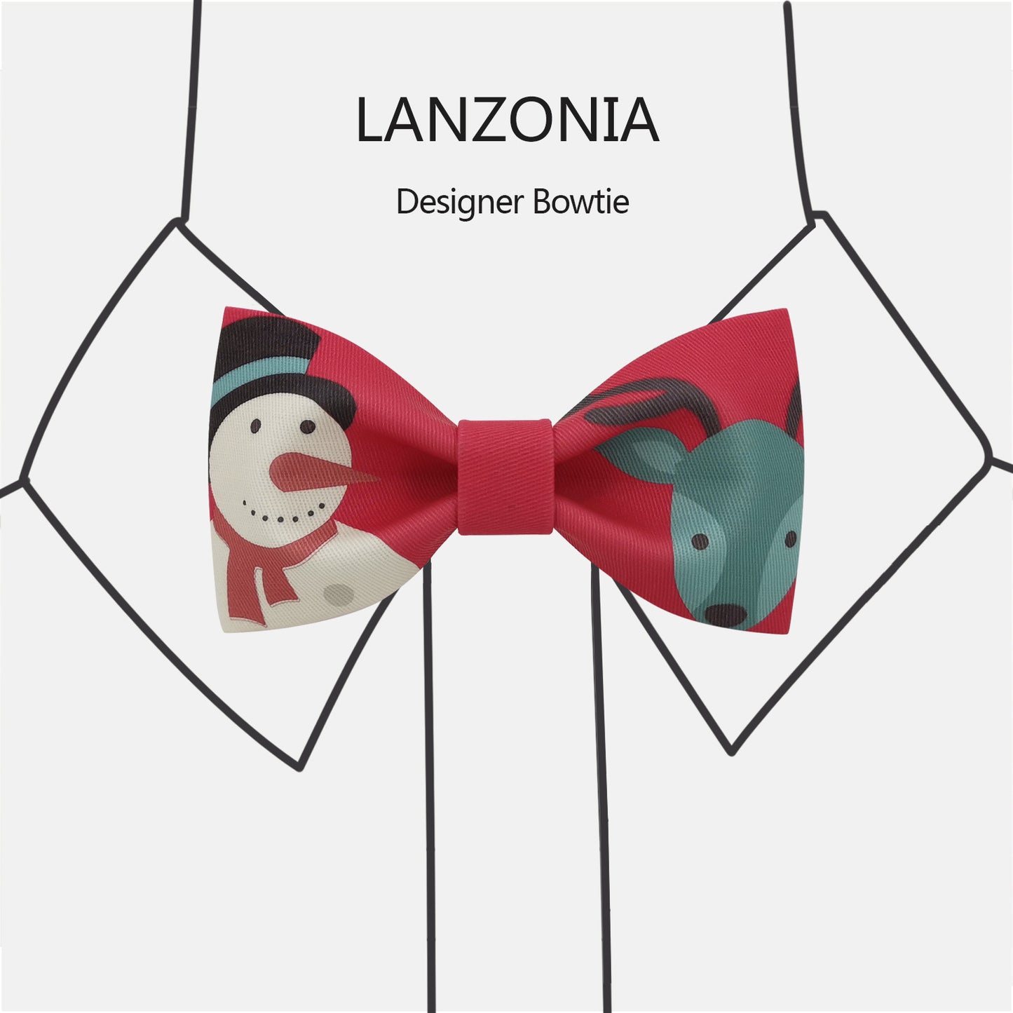 Lanzonia Men's Novelty Bow Tie Funny Snowman Designer Bowtie for Xmas Christmas Holiday New Years Eve