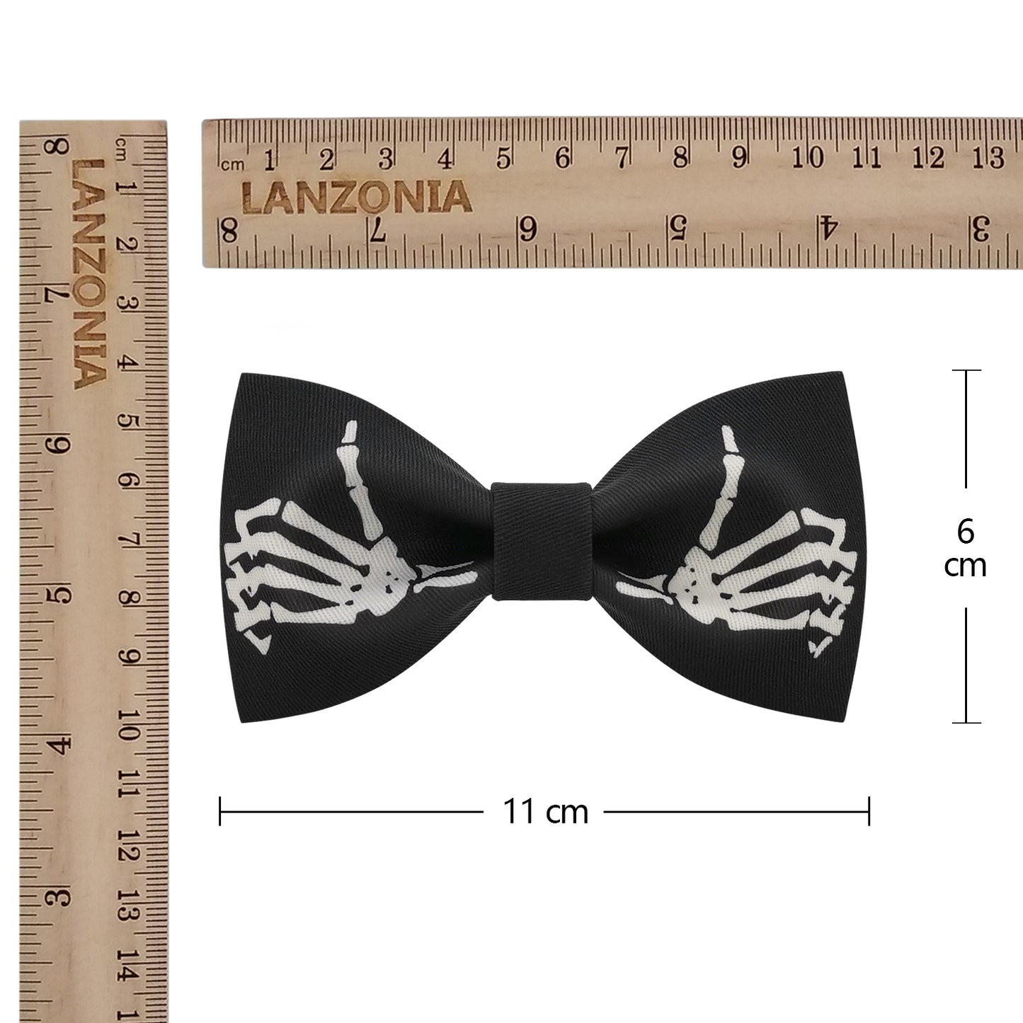 Lanzonia Mens Novelty Skeleton Bow Tie Funny Skull Designer Bowtie for Holiday Halloween