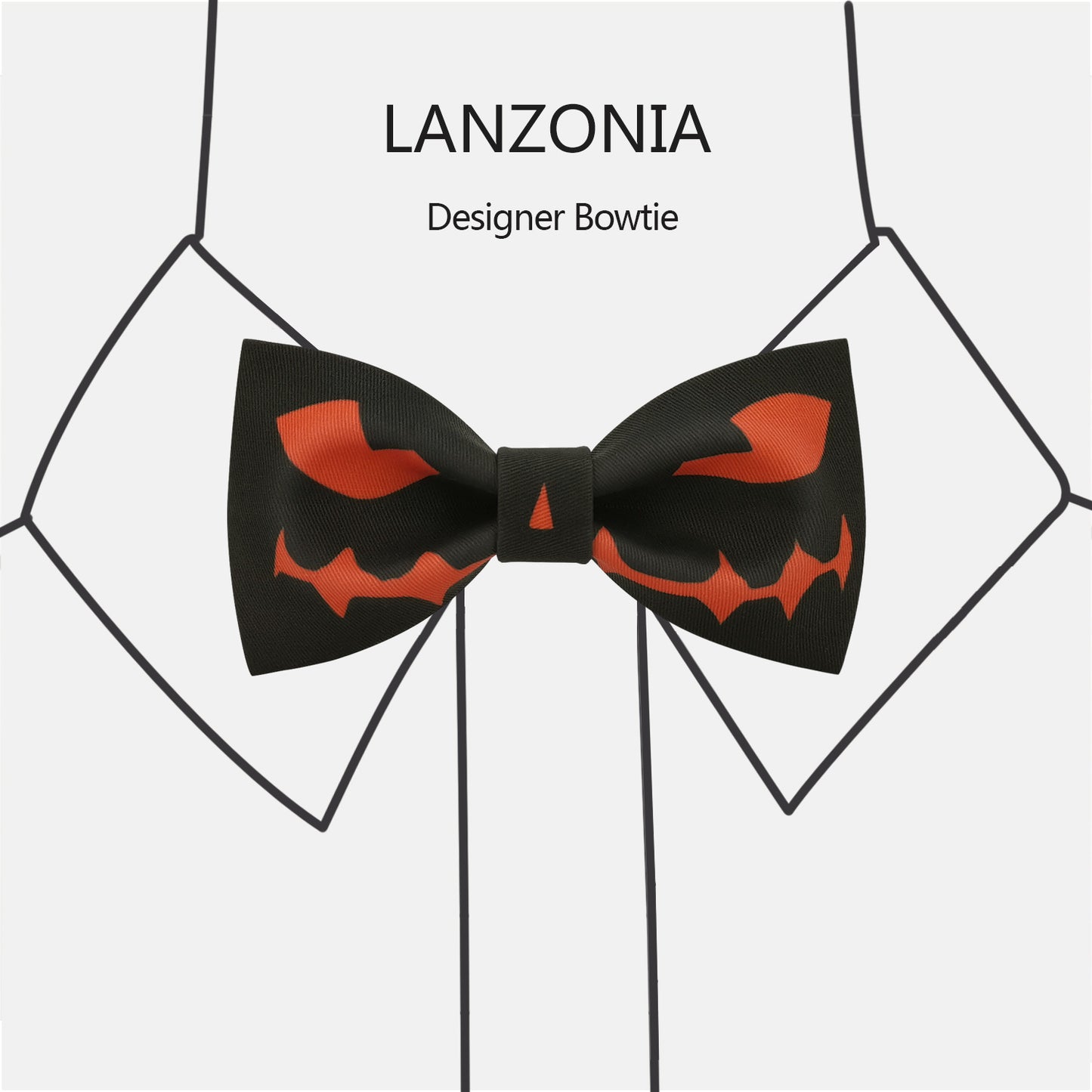 Lanzonia Mens Novelty Bow Tie Funny Pumpkin Pattern Designer Bowtie for Holiday Halloween