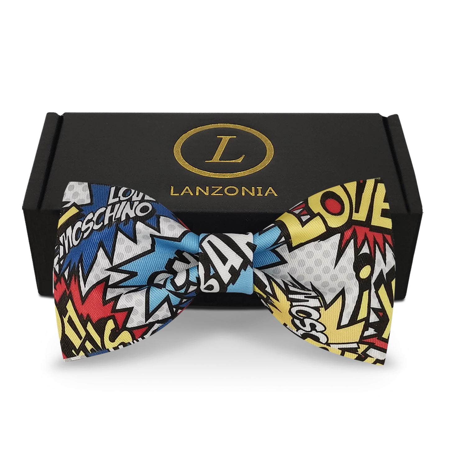 Lanzonia Men's Funny Bowtie Fashion Colorful Graffiti Letter Bow Tie for Holiday New Party Birthday