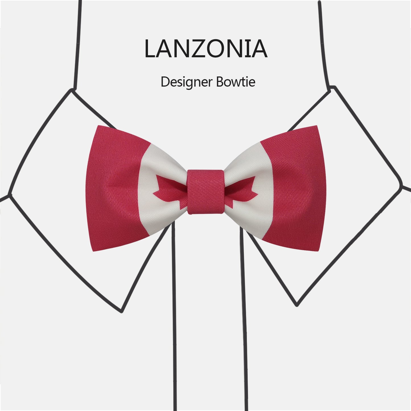 Lanzonia Funny Bow Ties for Men Unique Canada Flag Patterned Bowtie