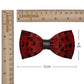 Lanzonia Mens Wedding Wine Red Bowtie Feather Hnadmade Bow Tie