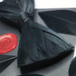 Lanzonia Feather Bow Tie for Men Handmade Black Bowtie for Wedding