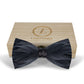 Lanzonia Feather Bow Tie for Men Handmade Black Bowtie for Wedding