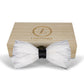 Lanzonia Men's Feather Bow Tie Handmade White Bowtie for Wedding Holiday Party Business
