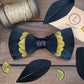 Lanzonia Men's Feather Bow Tie Handmade Black  Peacock Bowtie for Wedding Holiday