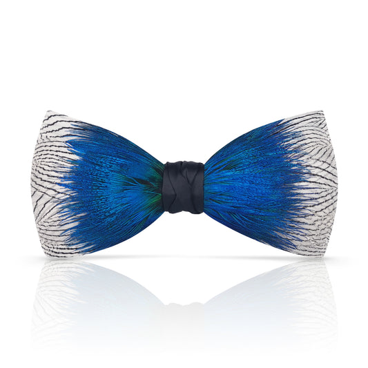 Lanzonia Men's Bowtie Wedding Handmade Feather Bow Tie