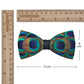 Lanzonia Men's Feather Bow Tie Handmade Peacock Bowtie for Wedding Holiday Party