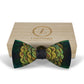 Lanzonia Men's Feather Bow Tie Dark Green Handmade Peacock Bowtie for Wedding Holiday Party