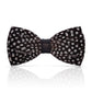 Lanzonia Wedding Feather Bowtie Handmade Polk Dot Black Bow Tie for Mens