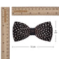 Lanzonia Wedding Feather Bowtie Handmade Polk Dot Black Bow Tie for Mens
