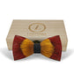 Lanzonia Feather Bow Ties for Men Handmade Red and Yellow Bowtie for Wedding Dating