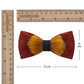 Lanzonia Feather Bow Ties for Men Handmade Red and Yellow Bowtie for Wedding Dating