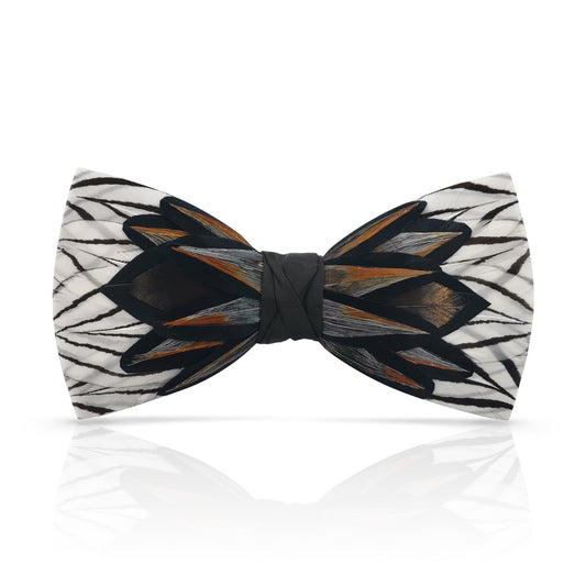 Lanzonia Feather Bow Ties for Men's Handmade Bowtie for Wedding Dating