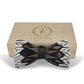 Lanzonia Feather Bow Ties for Men's Handmade Bowtie for Wedding Dating