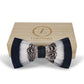 Lanzonia Men's Feather Bow Tie Handmade Black and White Bowtie for Wedding Holiday