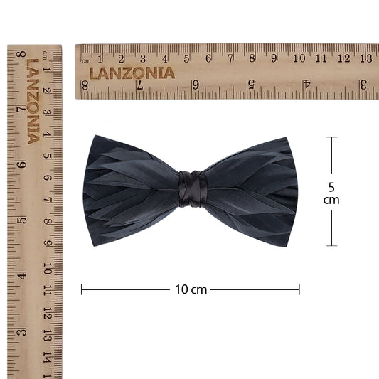 Lanzonia Boy Black Feather Bow Tie Kid Handmade Bowtie for Brithday Holiday Party